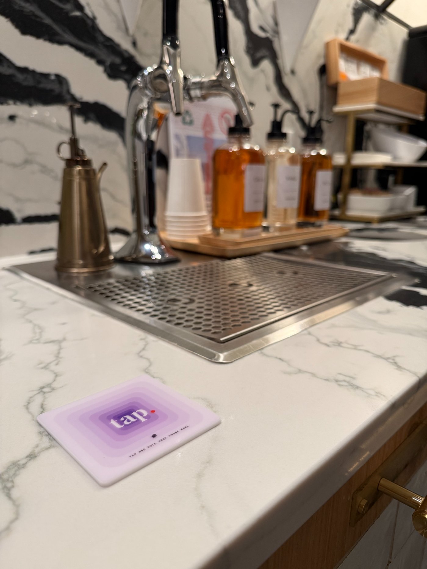 Tap tag at coffee bar