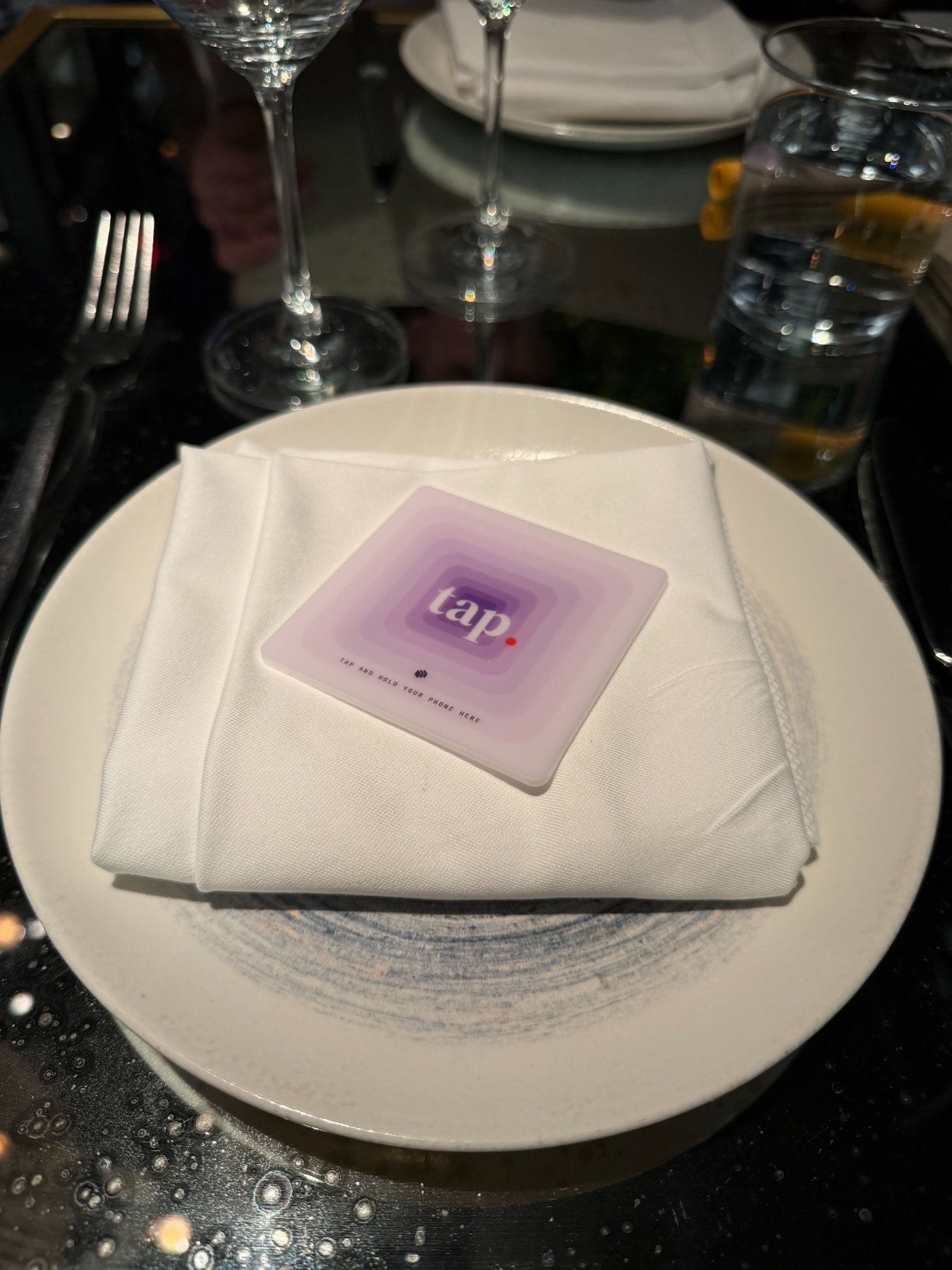Tap tag at fine dining